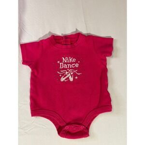 Nike Dance Baby Bodysuit Infant Girl Pink Ballet Shoes Short Sleeve 0 6 Months